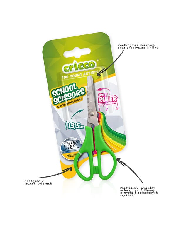 Cricco børnesaks med lineal 13,5 cm CR405