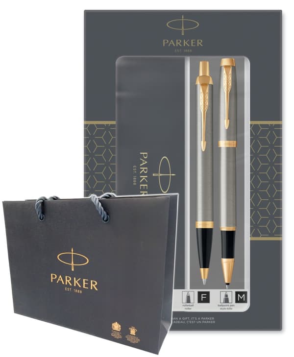 Parker IM Brush Metal GT sæt (kuglepen + kuglepen) 2093217