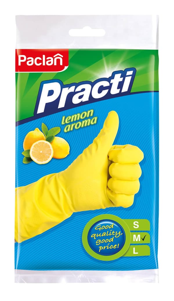 Gummi Hushållshandskar M Practi Paclan Lemon