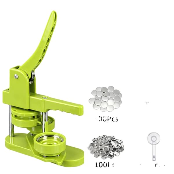 Button Maker Maskine, 58MM Størrelse, Inkluderer Værktøjssæt og 100 Stk. Knappedele,32MM 100Stk-Knapper