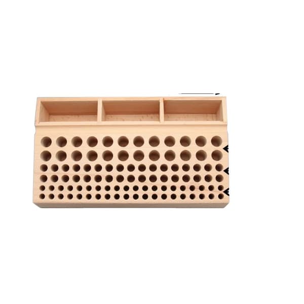 Læderhåndværk Værktøjsholder, Multi-Hul Design, Holder 98 Værktøjer,Træ