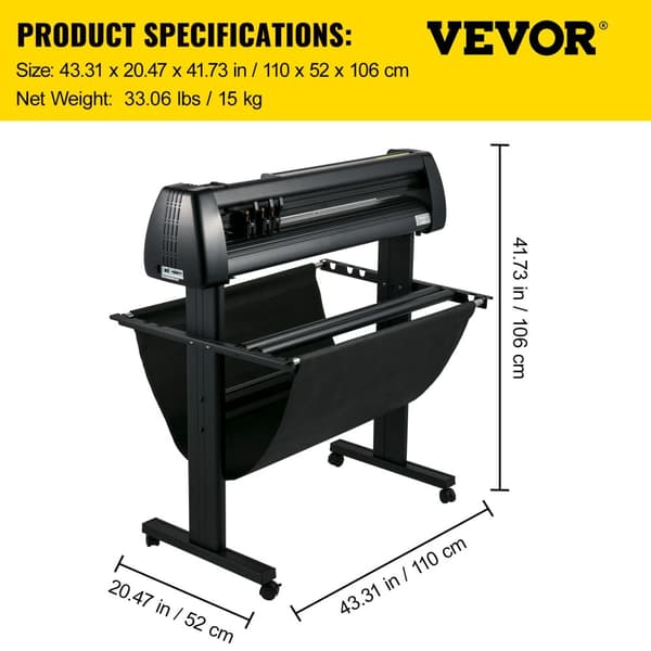 VEVOR Vinyl-leikkuri, 34,3" leikkauskapasiteetti, korkean tarkkuuden suorituskyky,34in TyyppiB