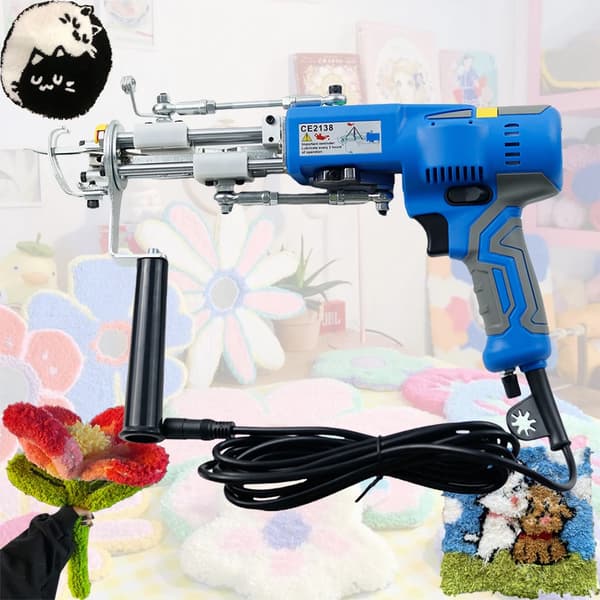 Elektrisk Tufting Maskine, 2 i 1 Design, Justerbar Hastighed,AK-V Tufting Gun
