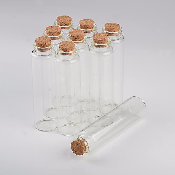 DIY Glasflasker, 55 ml kapacitet, Korklåg, 50 stk. sæt