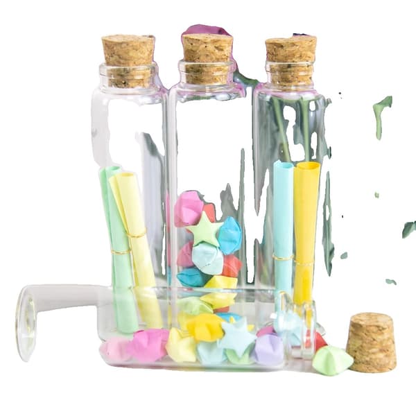 DIY Glasflasker, 55 ml kapacitet, Korklåg, 50 stk. sæt