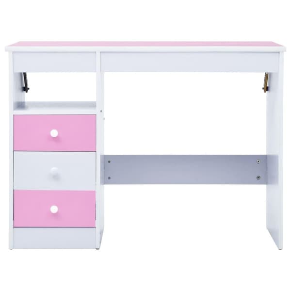 vidaXL Skrivbord för barn lutbart rosa och vit