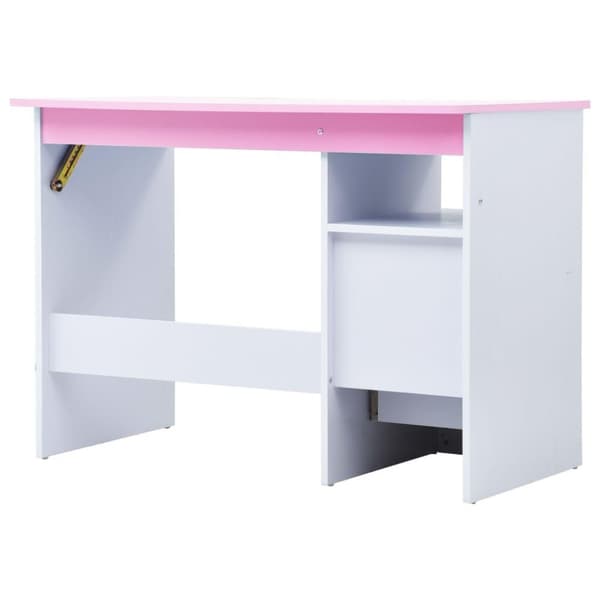 vidaXL Skrivbord för barn lutbart rosa och vit
