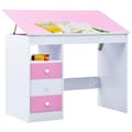 Miniatyrbild 2 av 10: vidaXL Skrivbord för barn lutbart rosa och vit