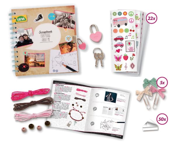 Lena Gör-det-själv Scrapbook m. nyckel, stor