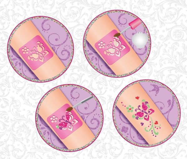 Lena tatueringar ''Glitter'' till barn