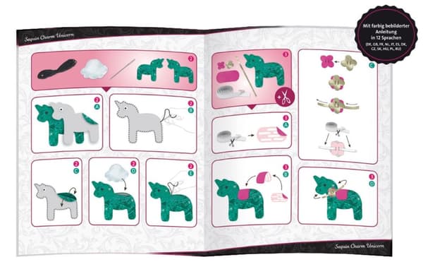 Fashion Pailletter charm - Unicorn/enhörning