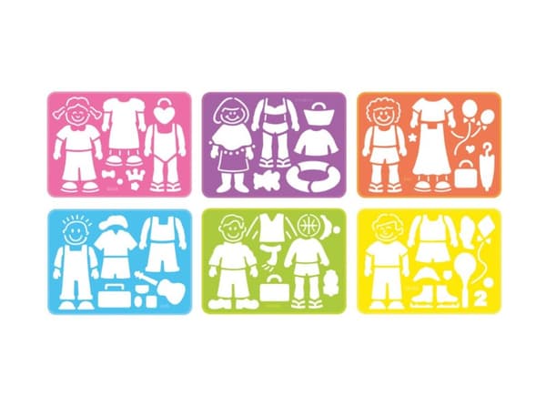 Ritskabeloner set med figurer o kul till barn