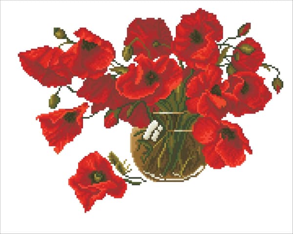 Diamond Dotz 51 x 41 cm - Röda vallmo