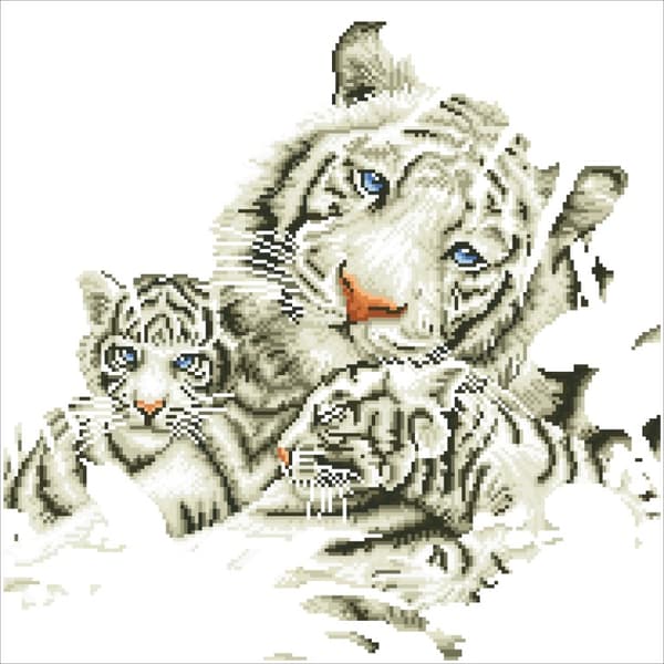 Diamond Dotz 52 X 52 cm - White Tiger