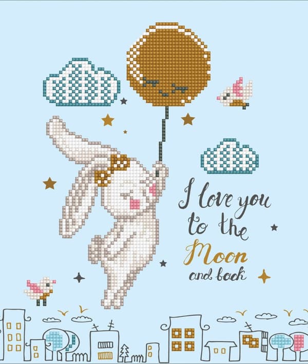Diamond Dotz 32 x 32 cm - Love You To The Moon & Back