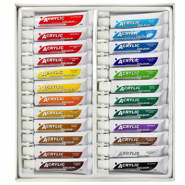 Akrylmaling 12 ml x 24 farver