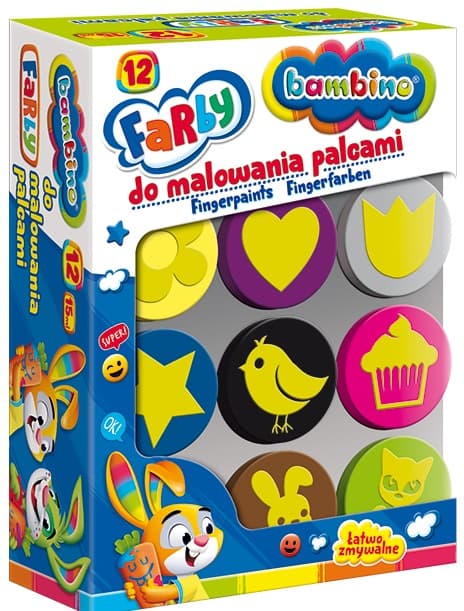 Bambino fingerfärger i 12 färger