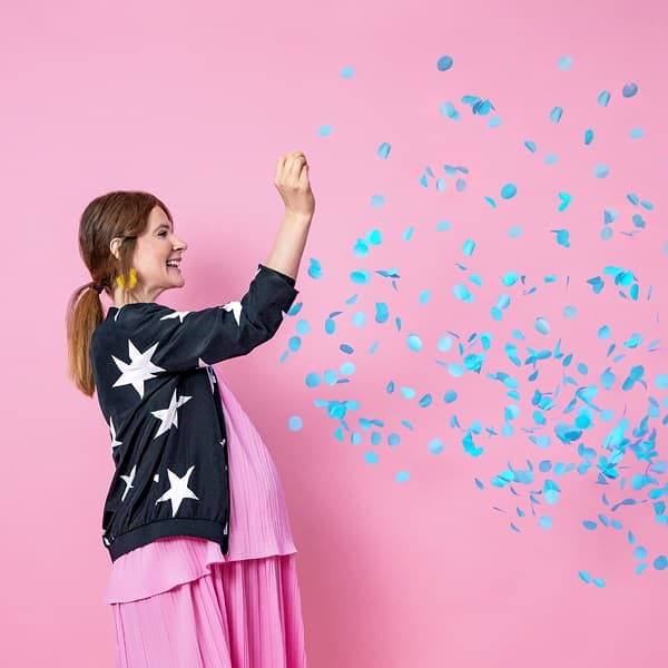 Gender Reveal Balloon Pojan tai tytön sininen konfetti 100cm