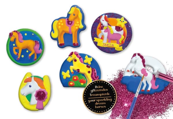 LENA Gips häst glittermagneter (från 8 år)