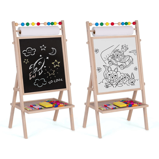 Dobbeltsidet skrivetavle - 62X28X44 Cm - Inkl. Mange tilbehør
