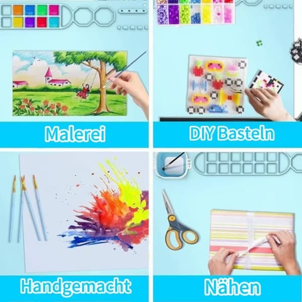 Lärande leksak silikon målningsmatta set, vattentålig, perfekt för målning, hantverk och DIY