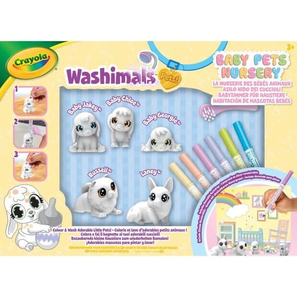 Målarfärg - CRAYOLA - Washimals Baby Pets Nursery Pack - Tvättbar familj att färglägga! 3-åringar