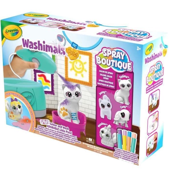 Farvelægning - CRAYOLA - Washimals Spray Boutique - Spray og farvelæg dine dyr! 3-årige