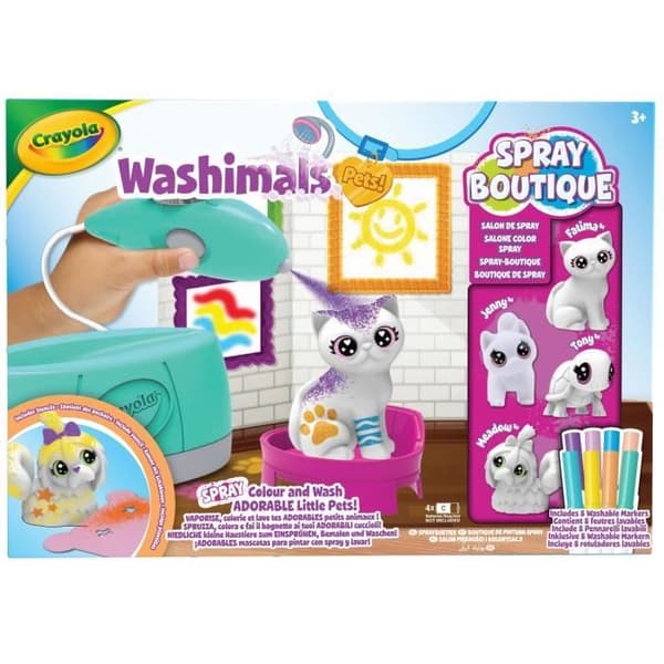 Farvelægning - CRAYOLA - Washimals Spray Boutique - Spray og farvelæg dine dyr! 3-årige