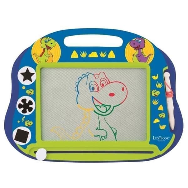 Lexibook - Dinosaurs Magic Slate - A5-koko - Magneettiset lisävarusteet - Kynä ja leimasimet - 3-vuotiaasta alkaen
