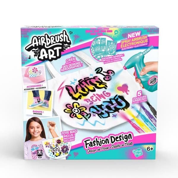 Canal Toys - Airbrush Art - Modedesignkit med elektronisk spray, stenciler och markörer - AIR 016