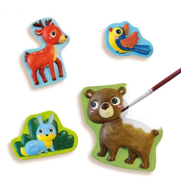 Gjutnings- och målningssats - SES CREATIVE - Skogsdjur - Återvunnen plast - från 5 år - Blandat