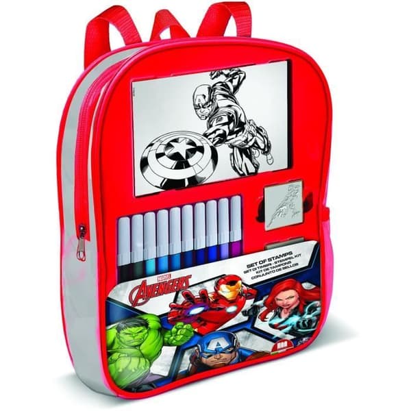 Täytetty reppu - MULTIPRINT - 24873 - 4 Avengers-leimaa