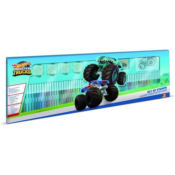 Farveæske - MULTIPRINT - 18143 - 60 tuscher 4 Hot Wheels stempler