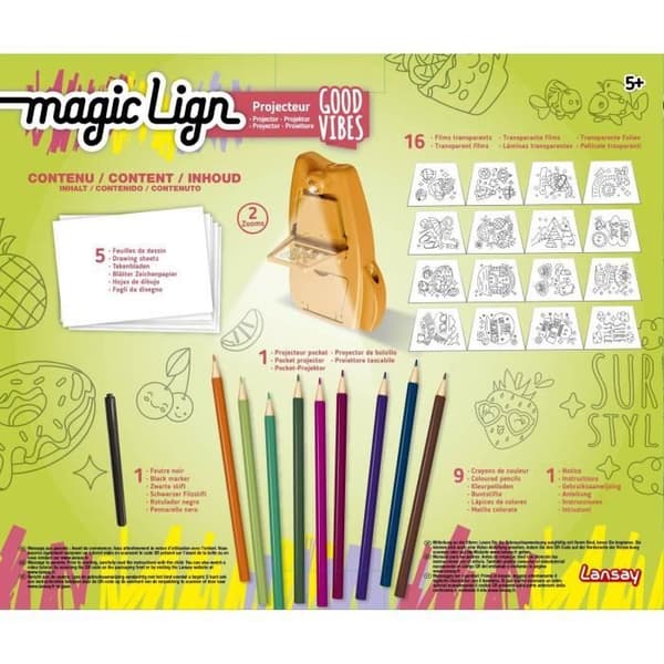 Magic Lign - LANSAY - Hyvän fiiliksen projektori - 50 kuvaa - 5-vuotiaasta alkaen