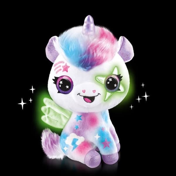 Canal Toys Yksisarvinen Personoitava Airbrush-pehmolelu - Ruiskutaidepehmolelu tusseilla ja sapluunoilla - 6-vuotiaasta alkaen - OFG 274