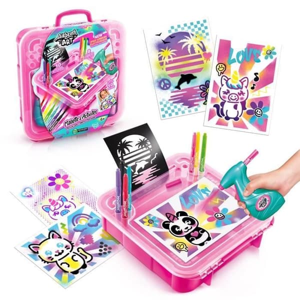 Canal Toys - Airbrush Art - Aktivitetsväska med elektronisk spray, schabloner och markörer - AIR 017