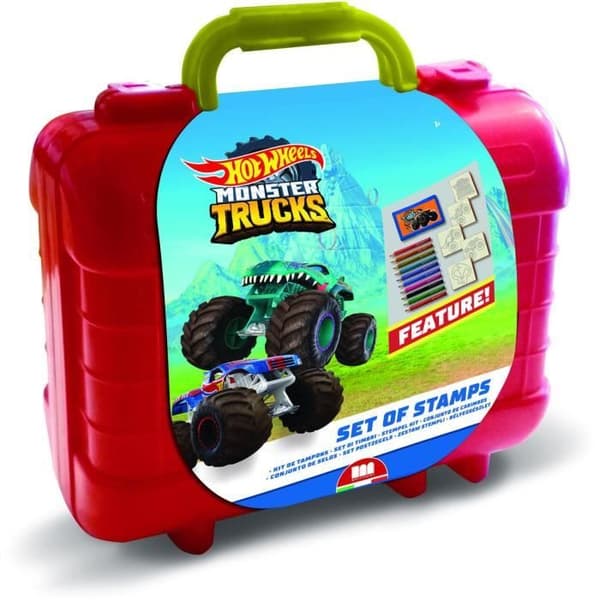 Reseset - MULTITRYCK - 42143 - 5 Hot Wheels-stämplar, 10 pennor