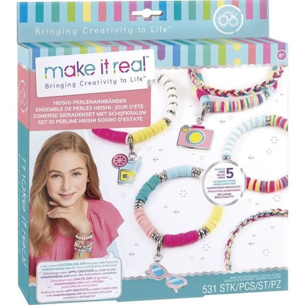Make It Real - Sommardagar Heishi Smycken - Smyckestillverkning för barn - Från 8 år - Lansay