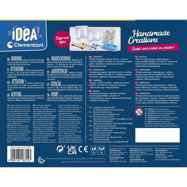 Clementoni - Skapa gipsdjur - kreativ fritid - tillverkad i Italien