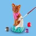 Miniatyrbild 3 av 5: Gjutning och målning - Katt - Kreativa hobbyer - SES CREATIVE - Att göra katter med 6 färger färg.