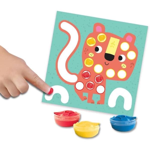 SES CREATIVE Mitt första 3-i-1-kit för fingermålning, färgläggning och självhäftande former