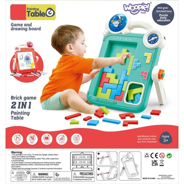 WOOPIE Dubbelsidig Ritbräda med Tetris-spel 2-i-1