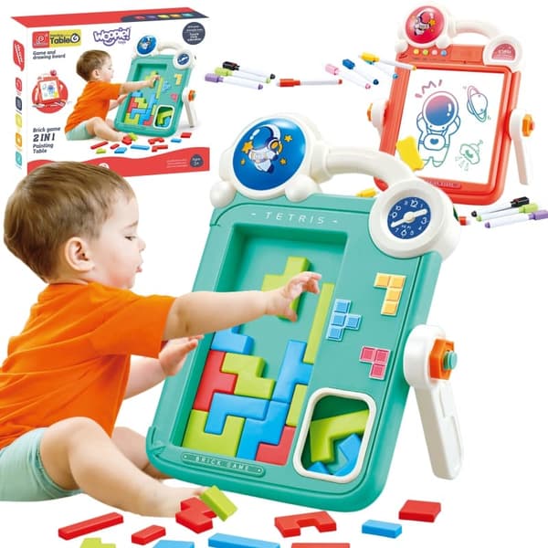 WOOPIE Dubbelsidig Ritbräda med Tetris-spel 2-i-1