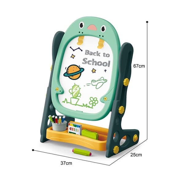 WOOPIE dobbeltsidet magnetisk whiteboard med tal og bogstaver – 56 stykker - grøn