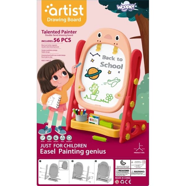 WOOPIE dobbeltsidet magnetisk whiteboard med tal og bogstaver – 56 stykker - grøn