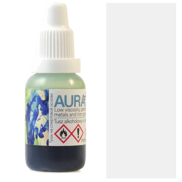 Alkohol blæk AURA INK Renesans glas metal hvid 15ml 100 TITANIUM HVID