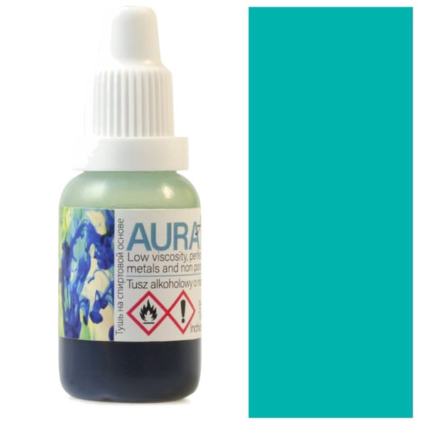 AURA INK Renesans alkohol blæk til glas metal 15ml 122 TURKIS