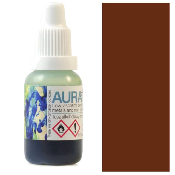 AURA INK Renesans alkohol blæk til glas metal brun 15ml 141 BRUN
