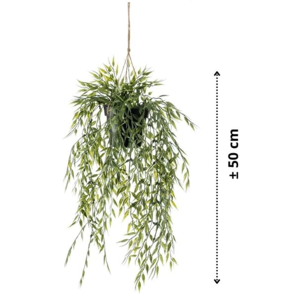 Emerald Kunstig hengende bambusbusk i potte 60 cm