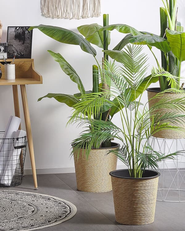 Kunstig potteplante Grøn og sort syntetisk materiale 124 cm Dekorativt indendørs tilbehør